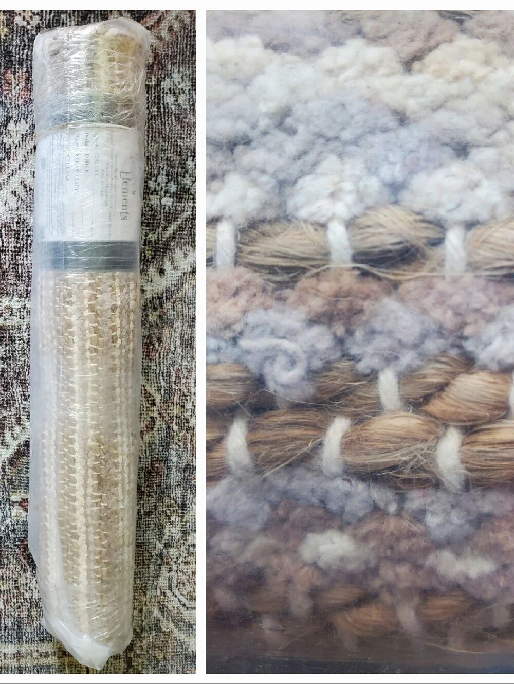 Couristan Nature's Elements Rug 2x3 Chunky Braided Wool Jute Natural Accent
